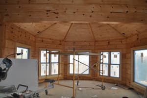 The round room with scaffolding still up, windows in around the curve, light coming from every side.